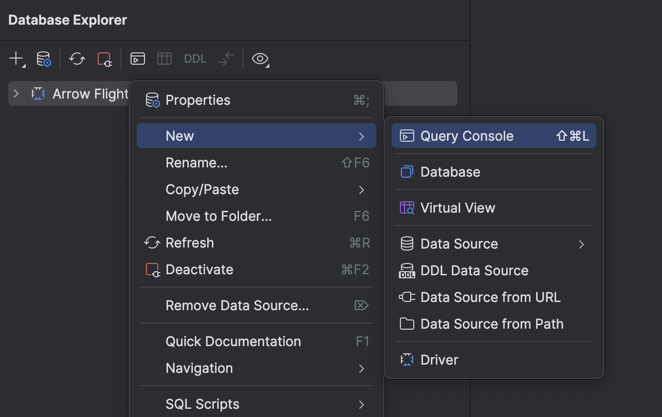 Create new Query Console Create new Query Console